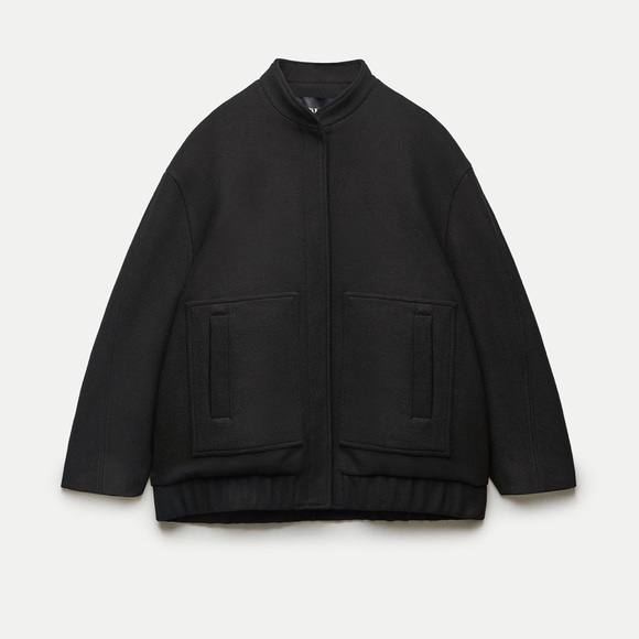 ZARA TEXTURED BOMBER JACKET - Picture 2 of 4
